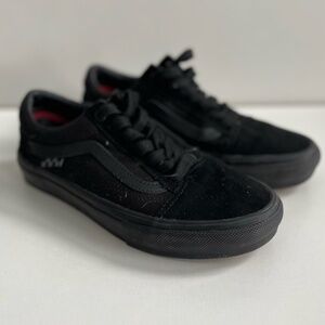 Vans Triple Black Old Skool Skate Shoes Mens Size 6